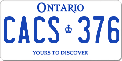 ON license plate CACS376