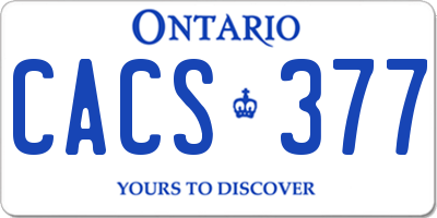 ON license plate CACS377