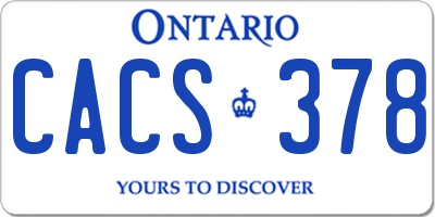 ON license plate CACS378