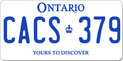 ON license plate CACS379