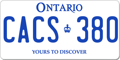 ON license plate CACS380