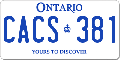 ON license plate CACS381