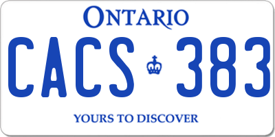 ON license plate CACS383