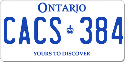 ON license plate CACS384