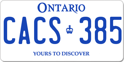 ON license plate CACS385