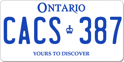 ON license plate CACS387