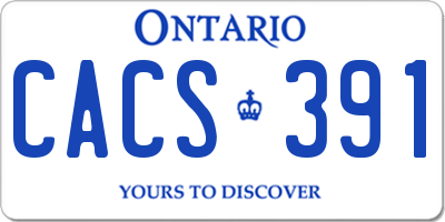 ON license plate CACS391