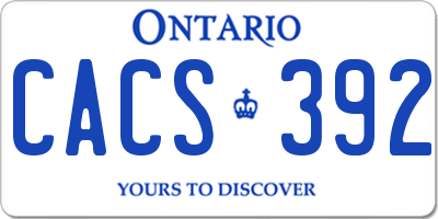 ON license plate CACS392