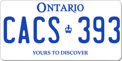 ON license plate CACS393