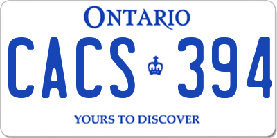 ON license plate CACS394