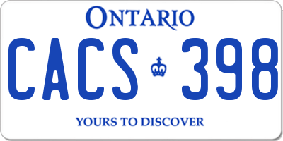 ON license plate CACS398