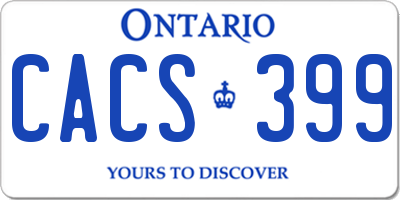 ON license plate CACS399