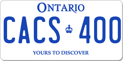 ON license plate CACS400