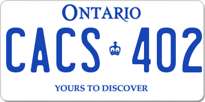 ON license plate CACS402