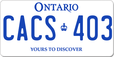 ON license plate CACS403