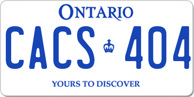 ON license plate CACS404