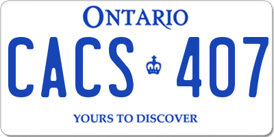 ON license plate CACS407