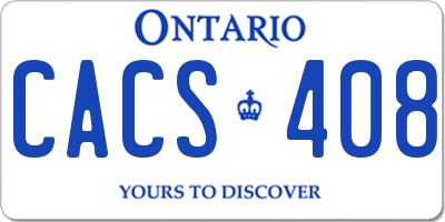 ON license plate CACS408