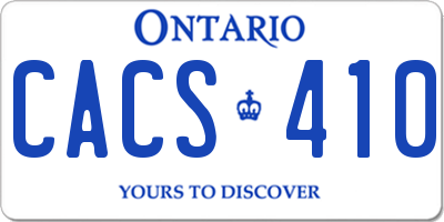 ON license plate CACS410