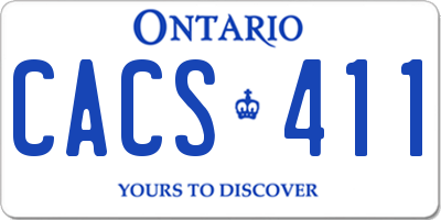 ON license plate CACS411