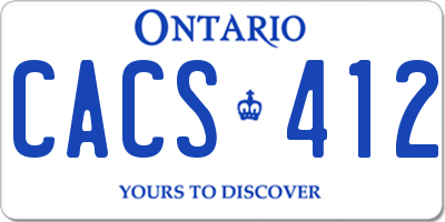 ON license plate CACS412