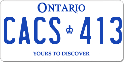 ON license plate CACS413