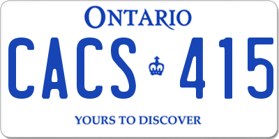 ON license plate CACS415