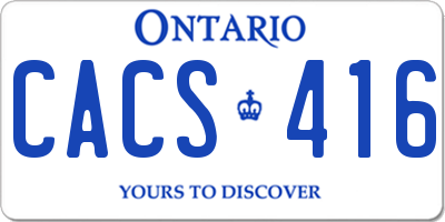 ON license plate CACS416