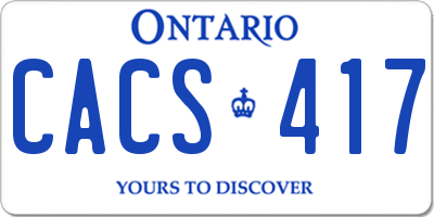 ON license plate CACS417