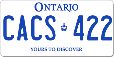 ON license plate CACS422