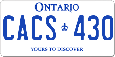 ON license plate CACS430