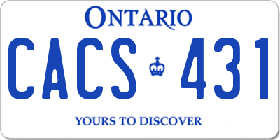 ON license plate CACS431