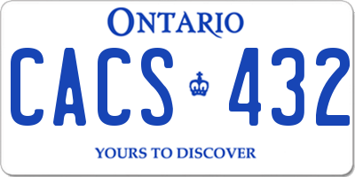 ON license plate CACS432