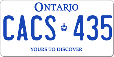 ON license plate CACS435