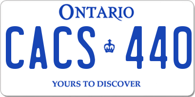 ON license plate CACS440