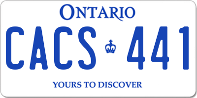 ON license plate CACS441