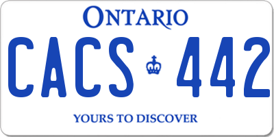 ON license plate CACS442