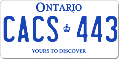 ON license plate CACS443