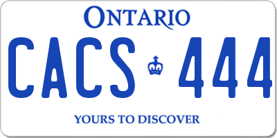 ON license plate CACS444