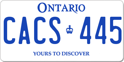 ON license plate CACS445