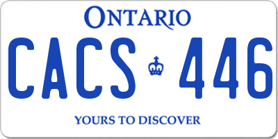 ON license plate CACS446