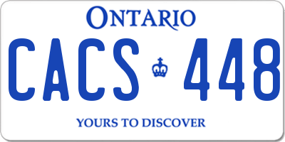 ON license plate CACS448