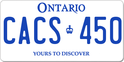 ON license plate CACS450