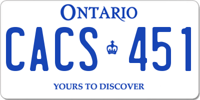 ON license plate CACS451