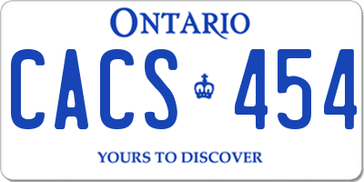 ON license plate CACS454