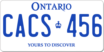 ON license plate CACS456