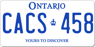 ON license plate CACS458