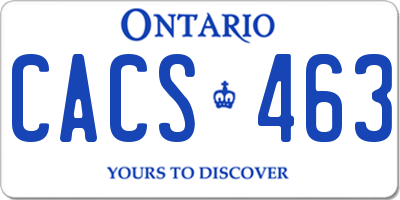 ON license plate CACS463