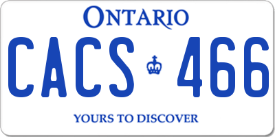 ON license plate CACS466