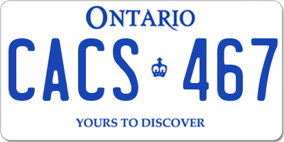 ON license plate CACS467